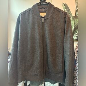 Linksoul Wool Blend Bomber Jacket Black Herringbone Size Medium NWT